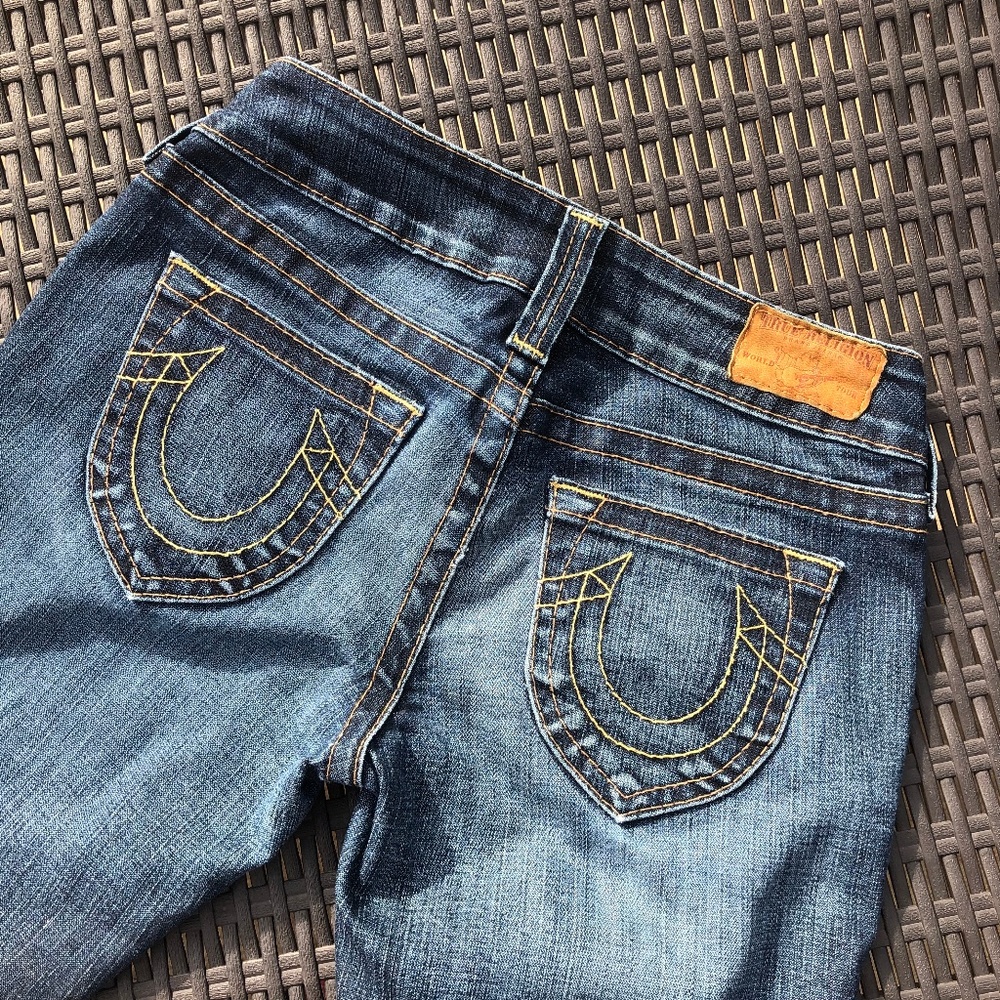 True Religion Skinny Short Crop Jeans Dark sz 26